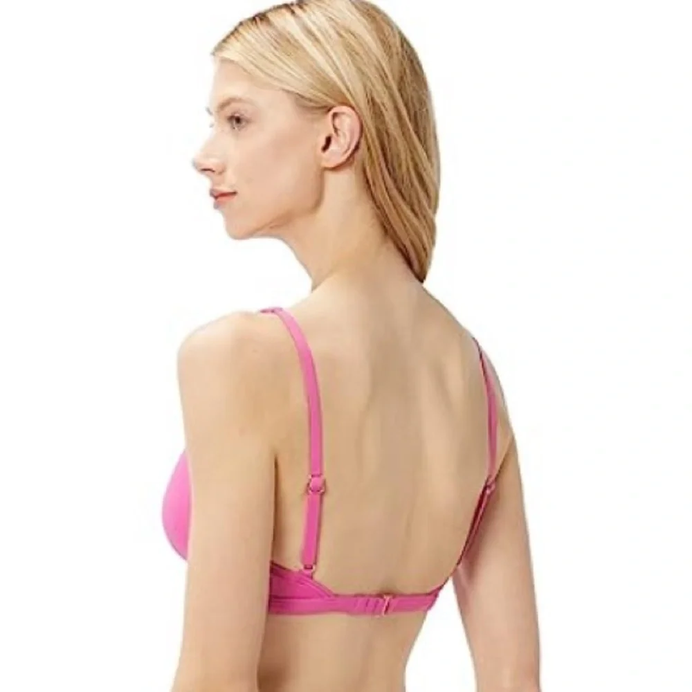 Michael Kors Womens Cerise Pink Polyamide Triangle Bikini Bra Size‎ Large new